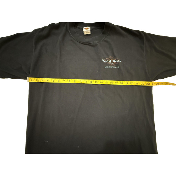 Hard Rock Cafe TShirt Mens LG Black Washington DC Guitar Graphic Back Hit VTG 90 - Picture 6 of 8